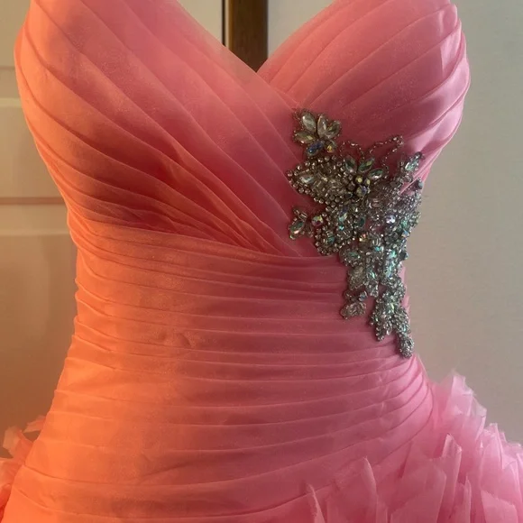 Stunning Pink Ombre Gown with Embellished Bodice - Picture 2 of 8